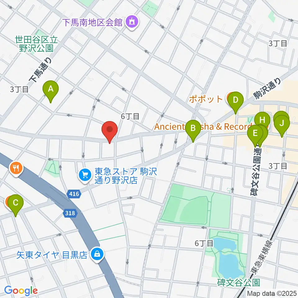 アプリーレ音楽教室周辺のカフェ一覧地図