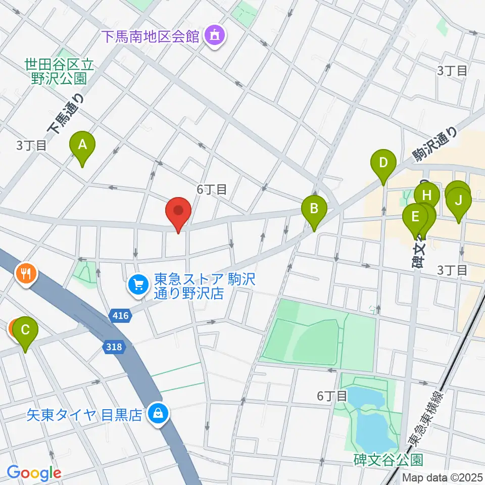 アプリーレ音楽教室周辺のカフェ一覧地図