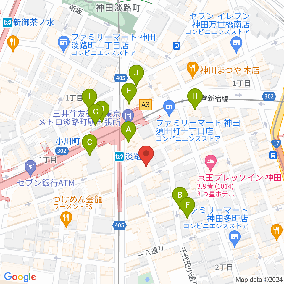 神田THE SHOJIMARU周辺のカフェ一覧地図