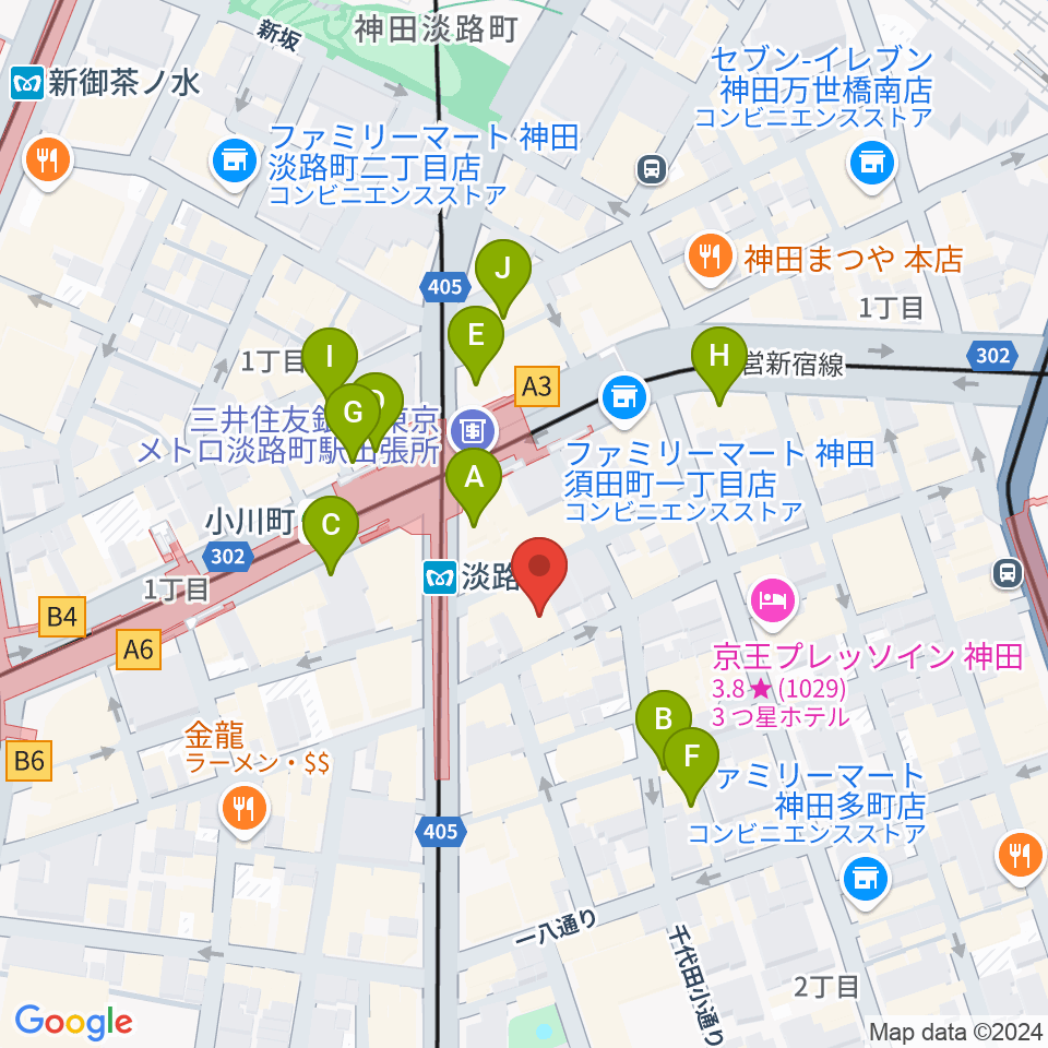 神田THE SHOJIMARU周辺のカフェ一覧地図