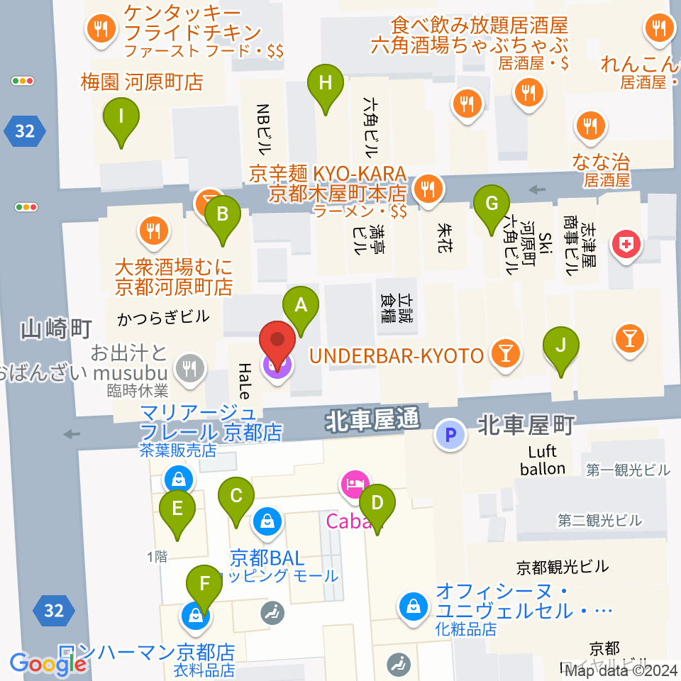 音まかす周辺のカフェ一覧地図