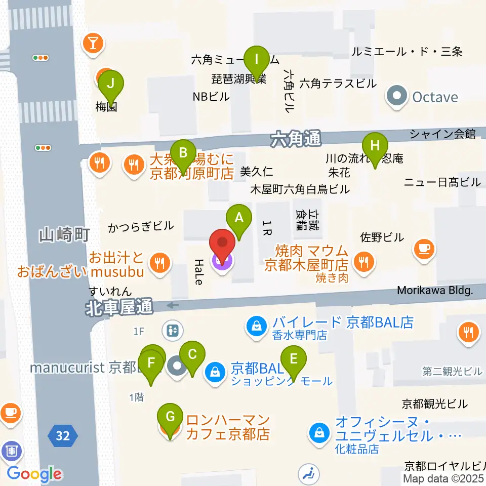 音まかす周辺のカフェ一覧地図