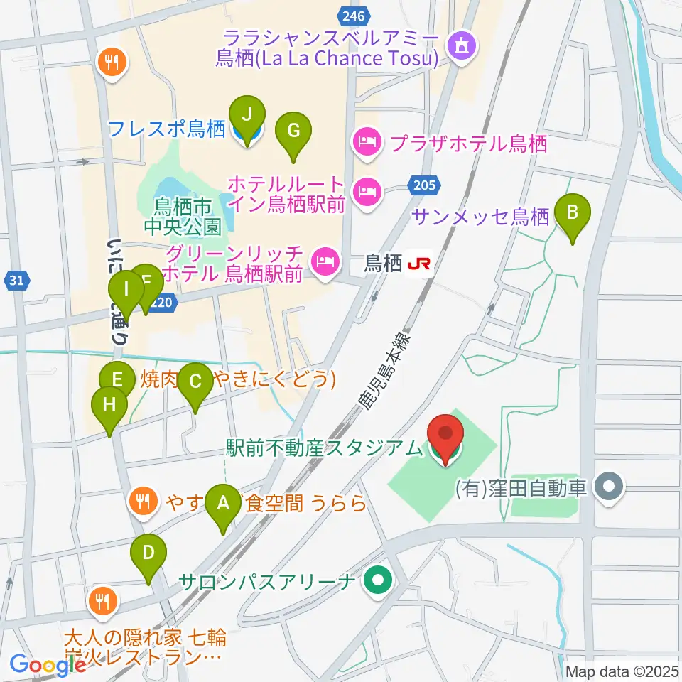 駅前不動産スタジアム周辺のカフェ一覧地図
