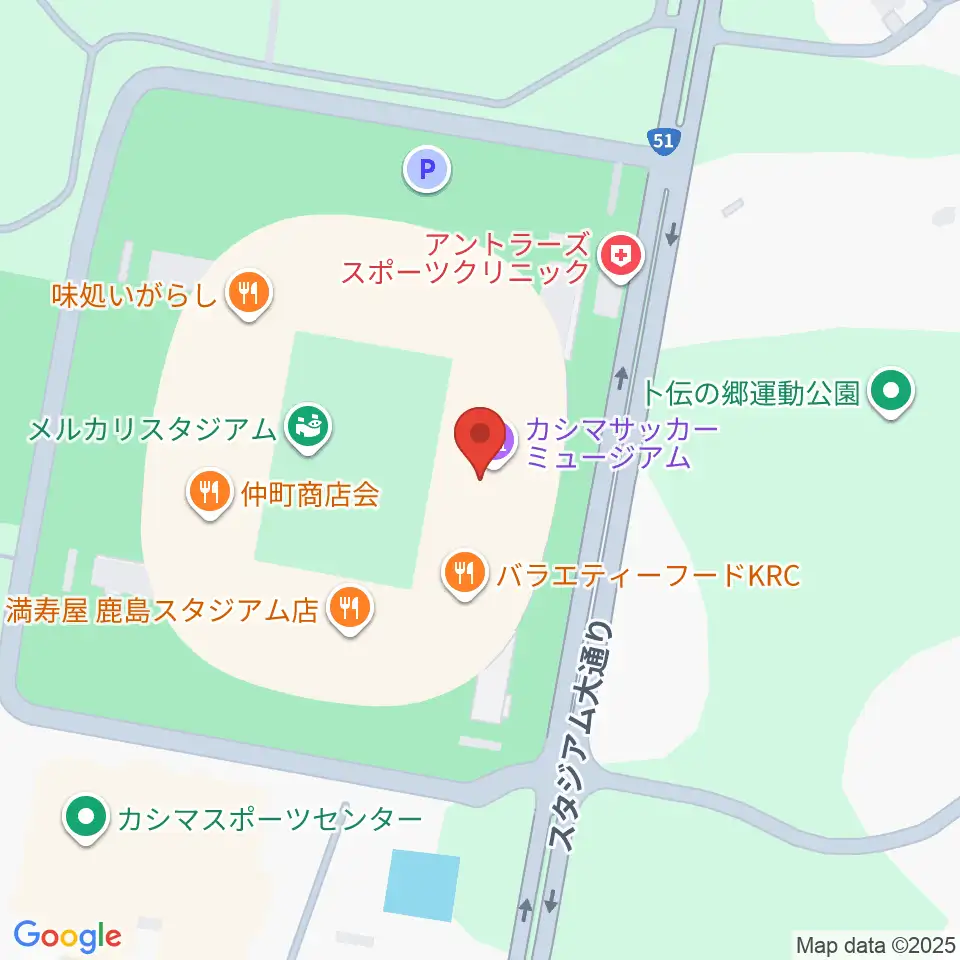 メルカリスタジアム周辺のカフェ一覧地図