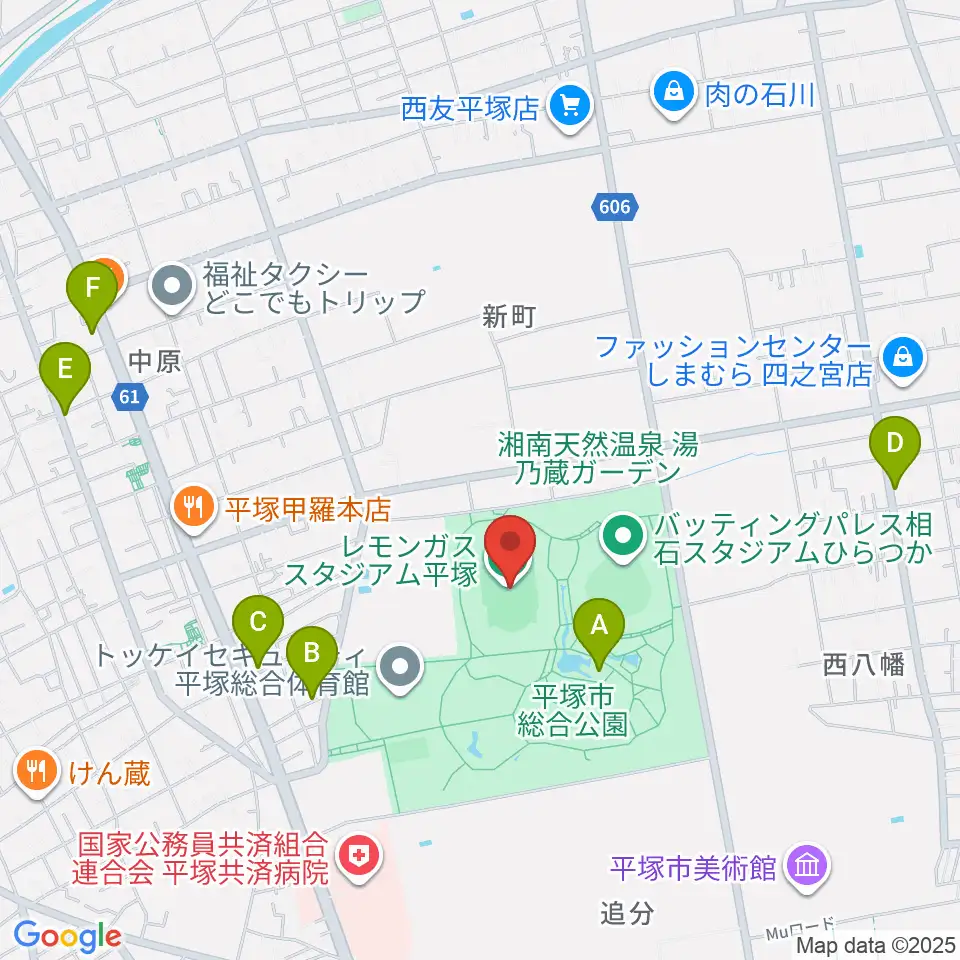 レモンガススタジアム平塚周辺のカフェ一覧地図