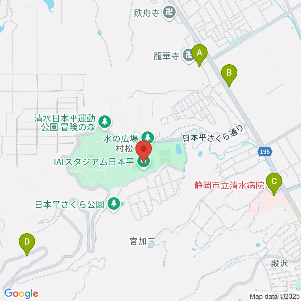 IAIスタジアム日本平周辺のカフェ一覧地図