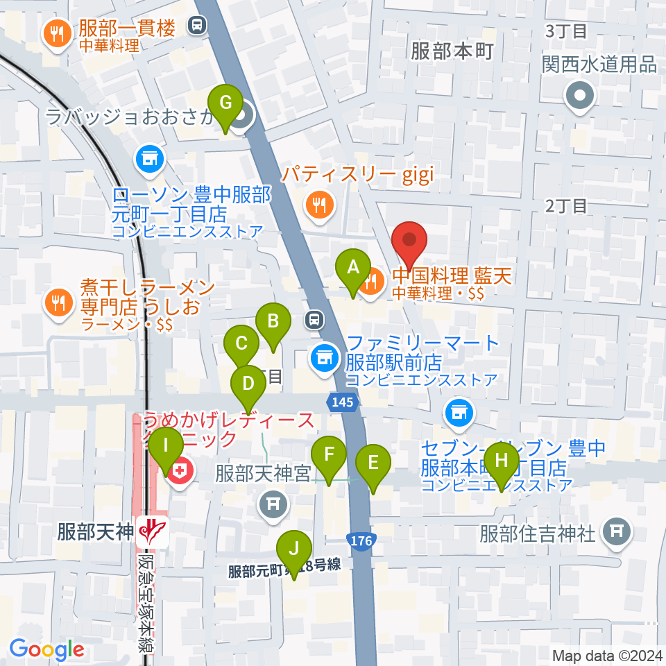 ノワ･アコルデ音楽アートサロン周辺のカフェ一覧地図