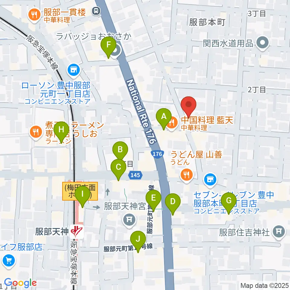 ノワ･アコルデ音楽アートサロン周辺のカフェ一覧地図