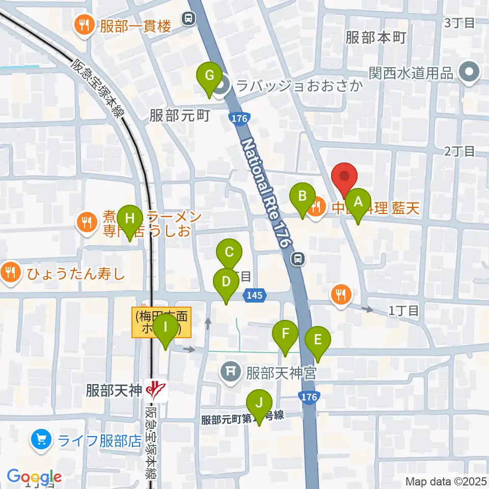 ノワ･アコルデ音楽アートサロン周辺のカフェ一覧地図