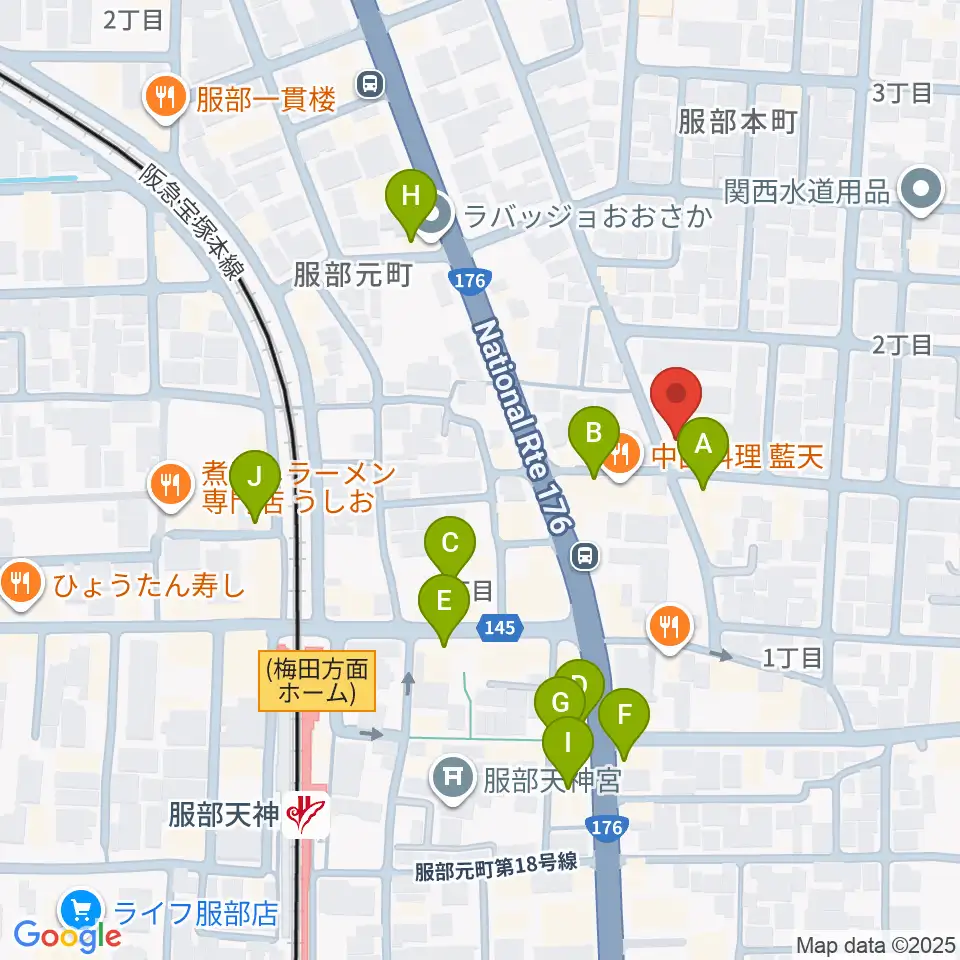ノワ･アコルデ音楽アートサロン周辺のカフェ一覧地図