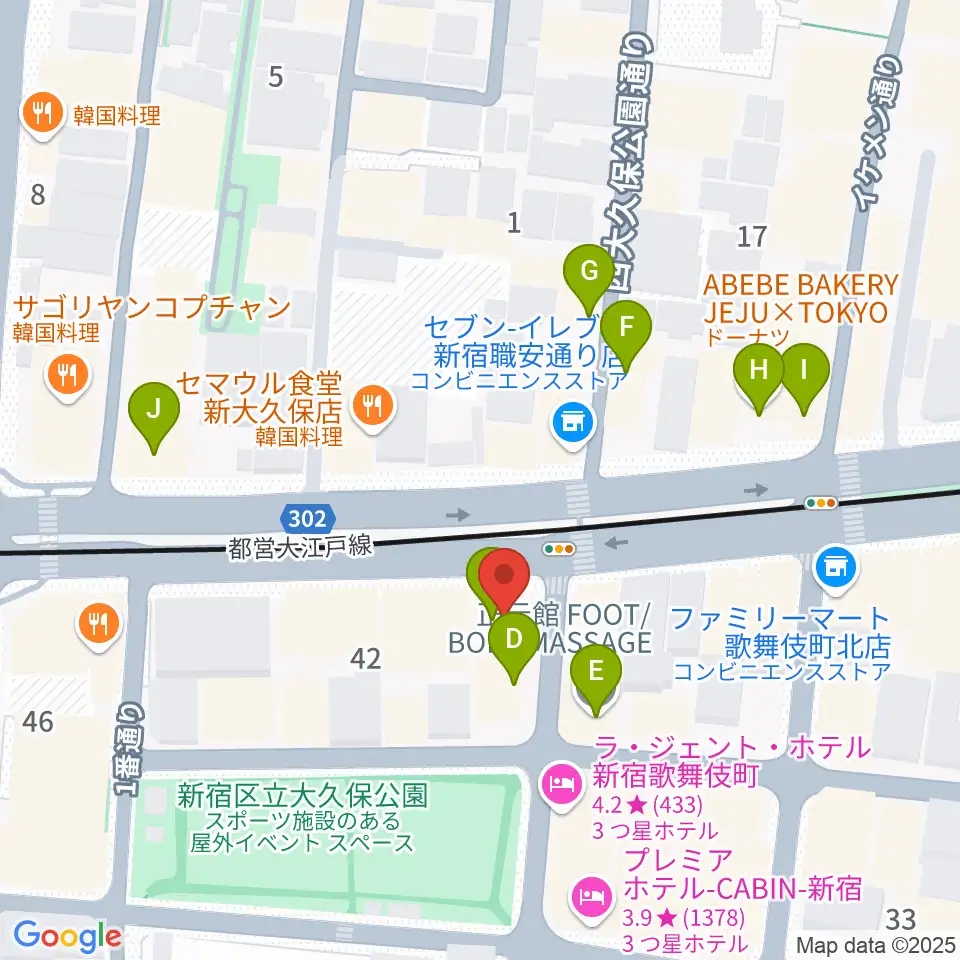 新宿SAMURAI周辺のカフェ一覧地図