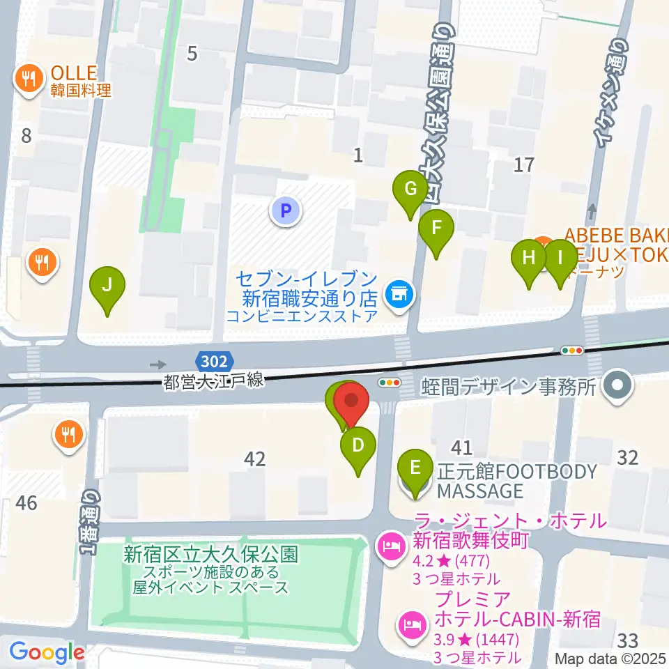 新宿SAMURAI周辺のカフェ一覧地図