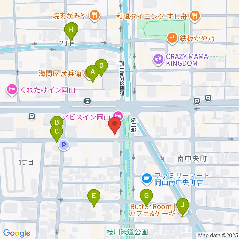 ジオンミュージックスクール周辺のカフェ一覧地図