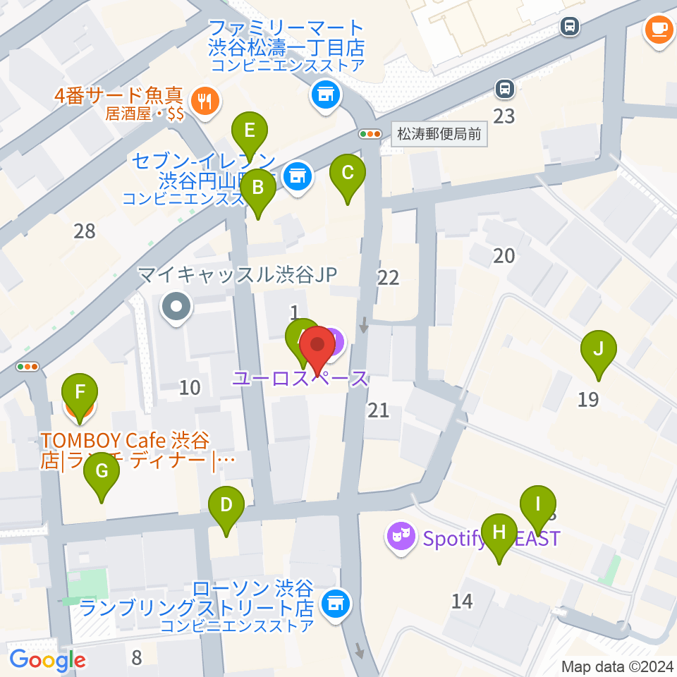 渋谷LOFT9周辺のカフェ一覧地図