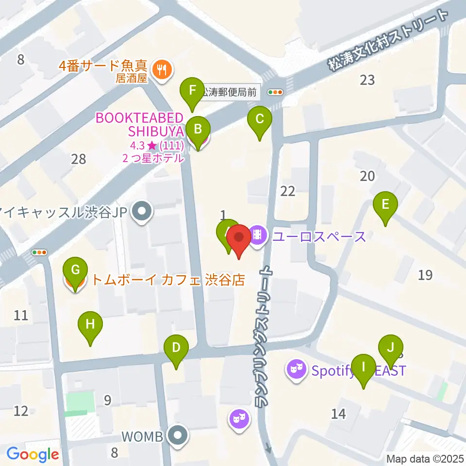 渋谷LOFT9周辺のカフェ一覧地図