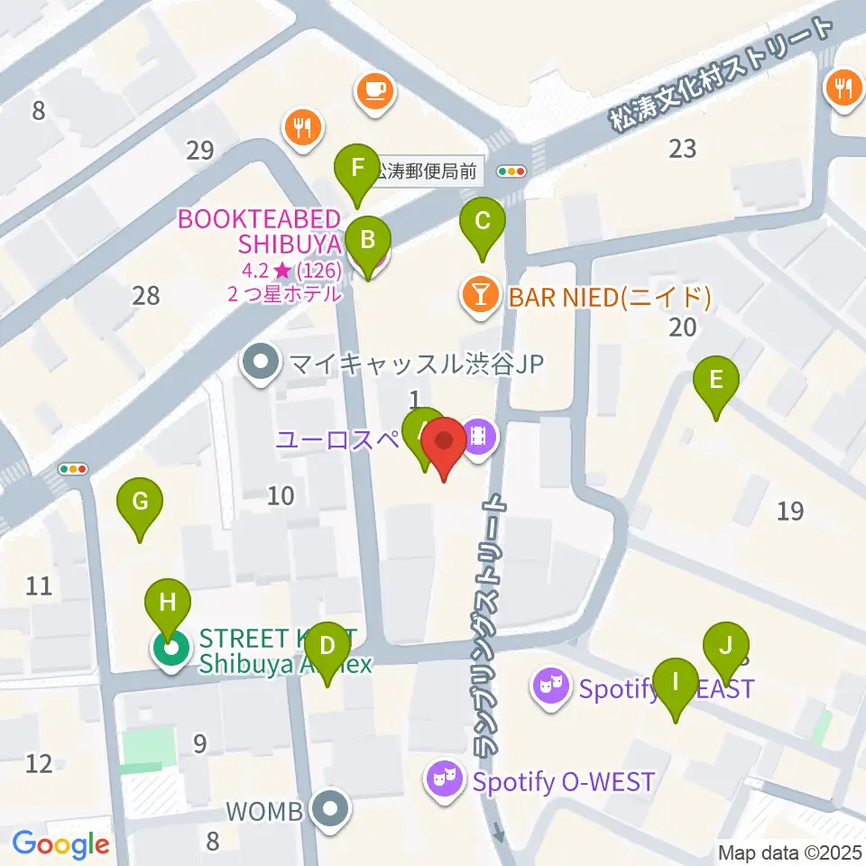 渋谷LOFT9周辺のカフェ一覧地図