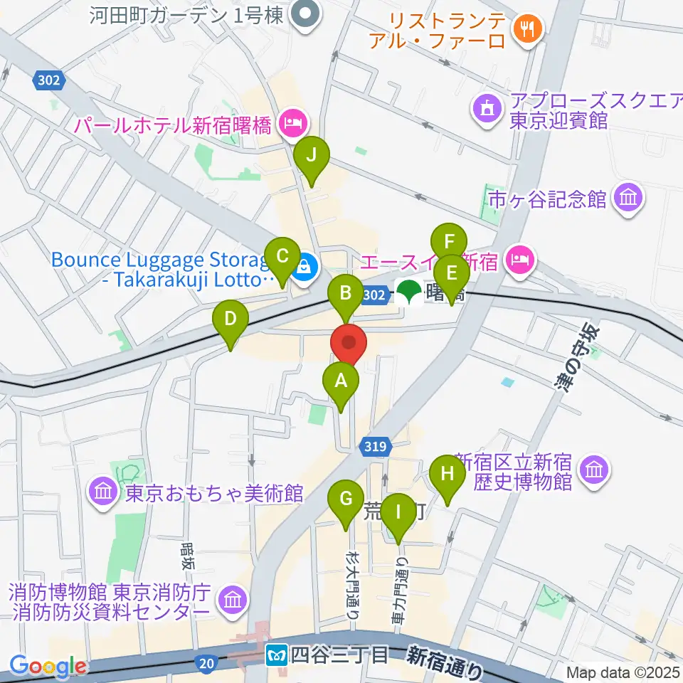 曙橋Bar461周辺のカフェ一覧地図