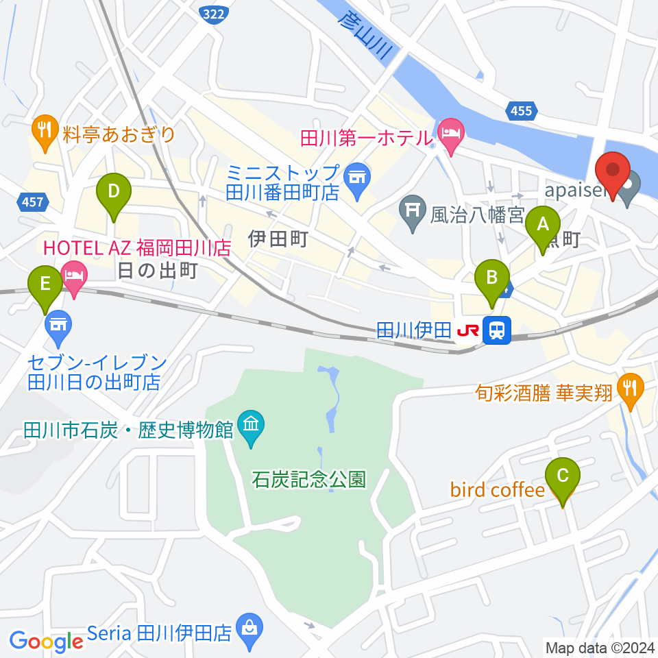 田川ダイアモンドムーン周辺のカフェ一覧地図