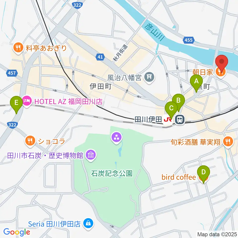 田川ダイアモンドムーン周辺のカフェ一覧地図