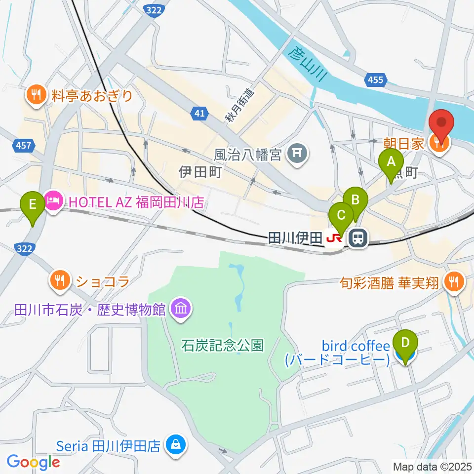 田川ダイアモンドムーン周辺のカフェ一覧地図