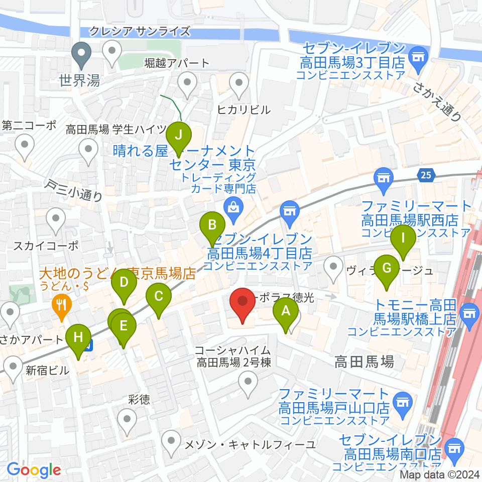 音部屋スクエア周辺のカフェ一覧地図