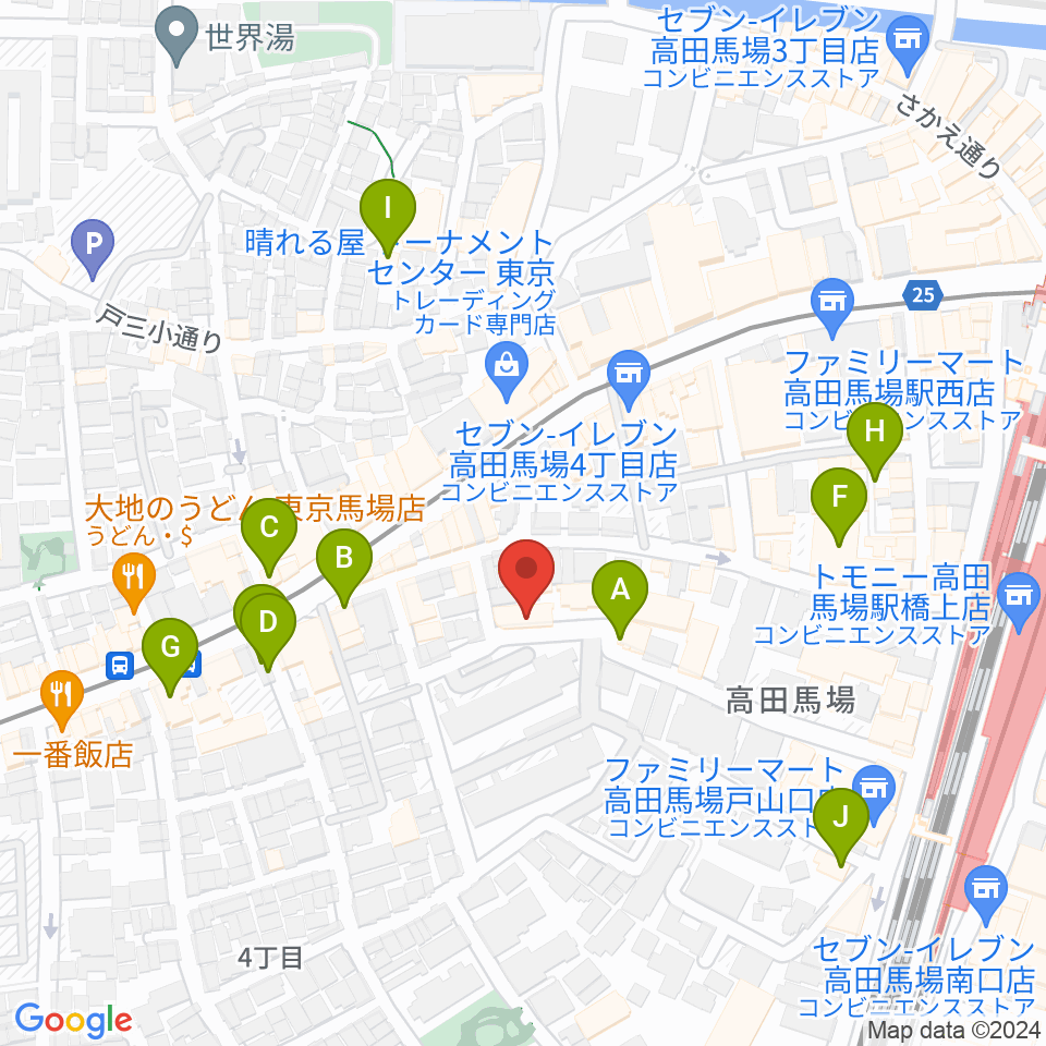 音部屋スクエア周辺のカフェ一覧地図