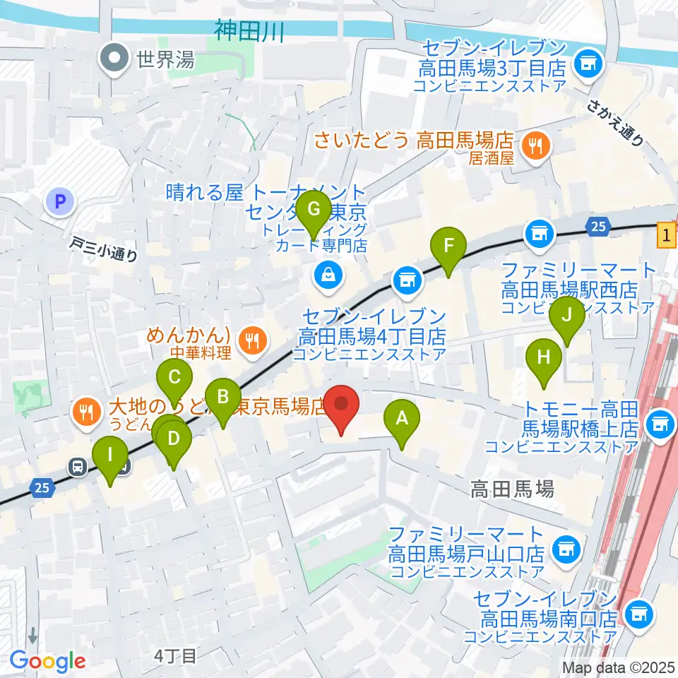 音部屋スクエア周辺のカフェ一覧地図