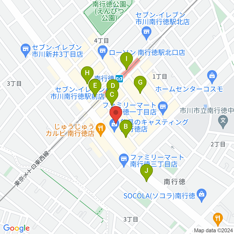 ミュージックメソッド周辺のカフェ一覧地図