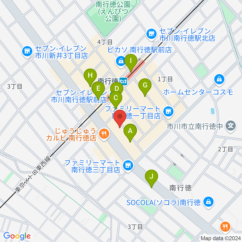 ミュージックメソッド周辺のカフェ一覧地図