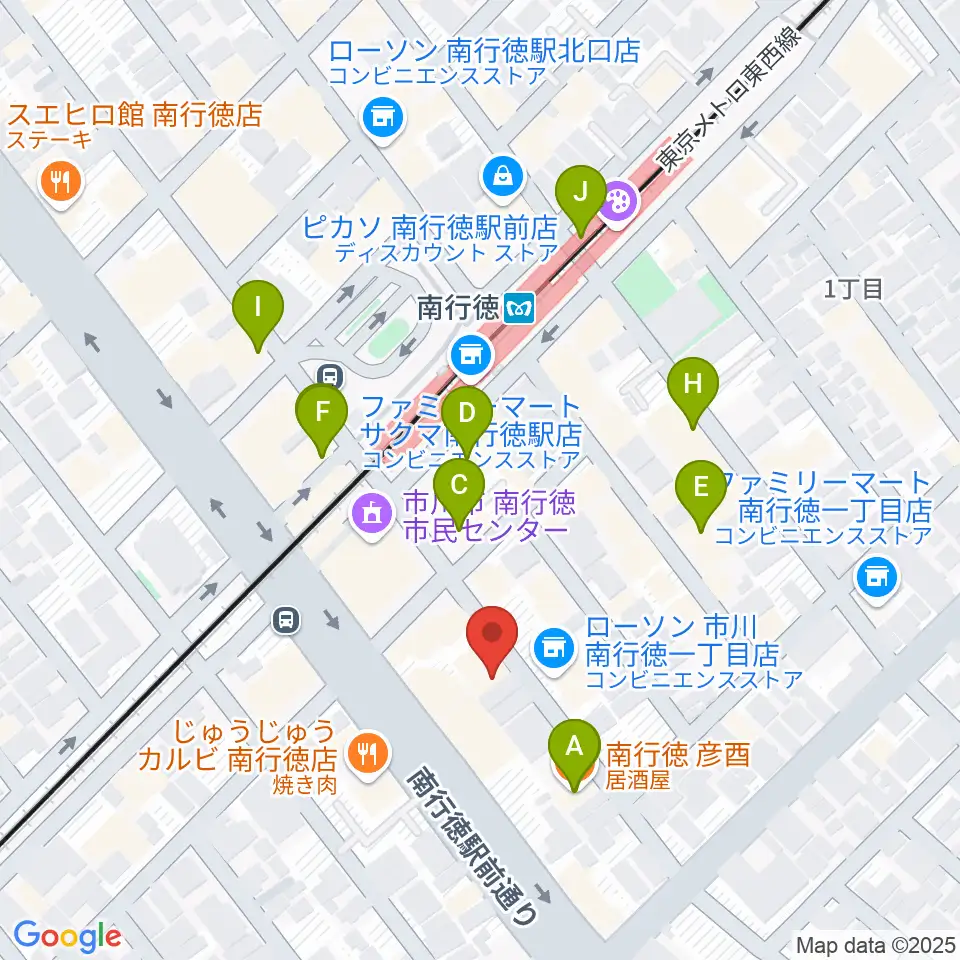 ミュージックメソッド周辺のカフェ一覧地図