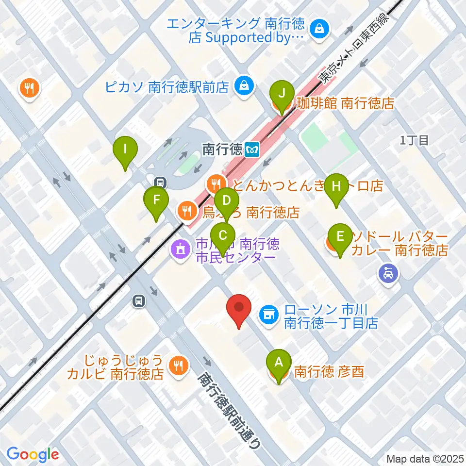 ミュージックメソッド周辺のカフェ一覧地図