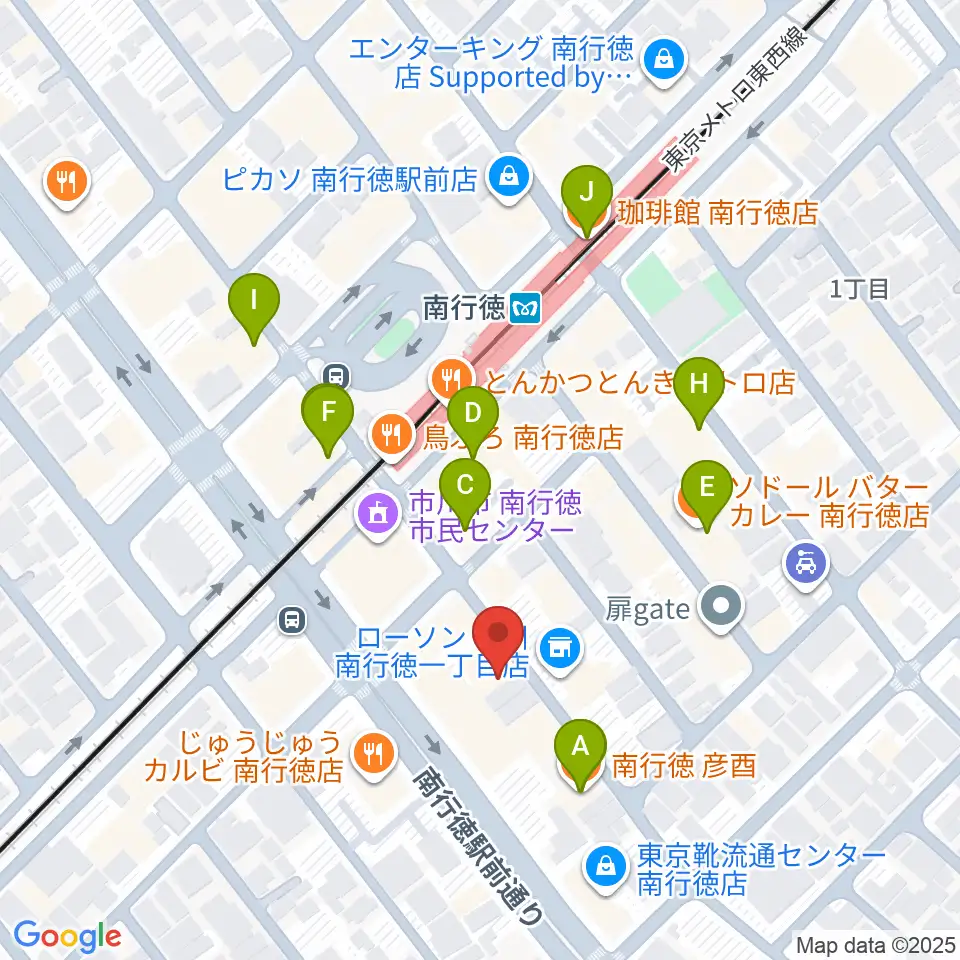 ミュージックメソッド周辺のカフェ一覧地図
