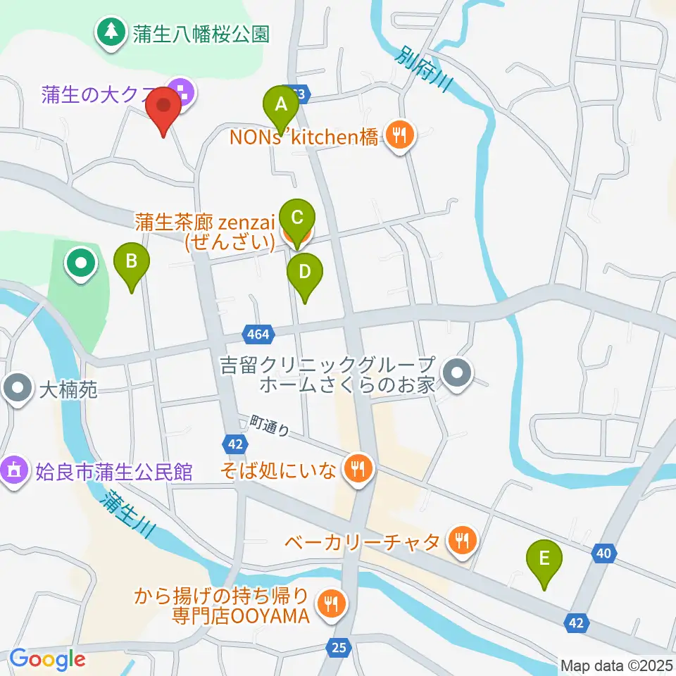八幡スタジオ周辺のカフェ一覧地図