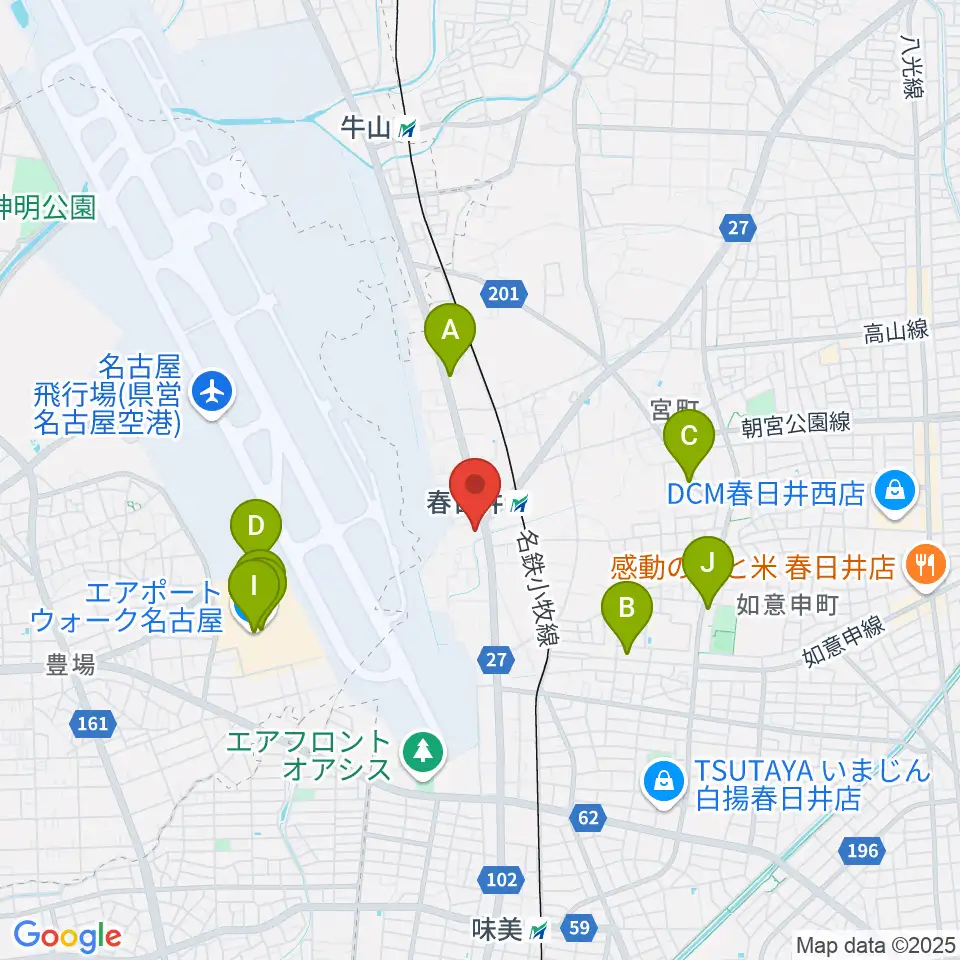 音楽教室ココハ周辺のカフェ一覧地図
