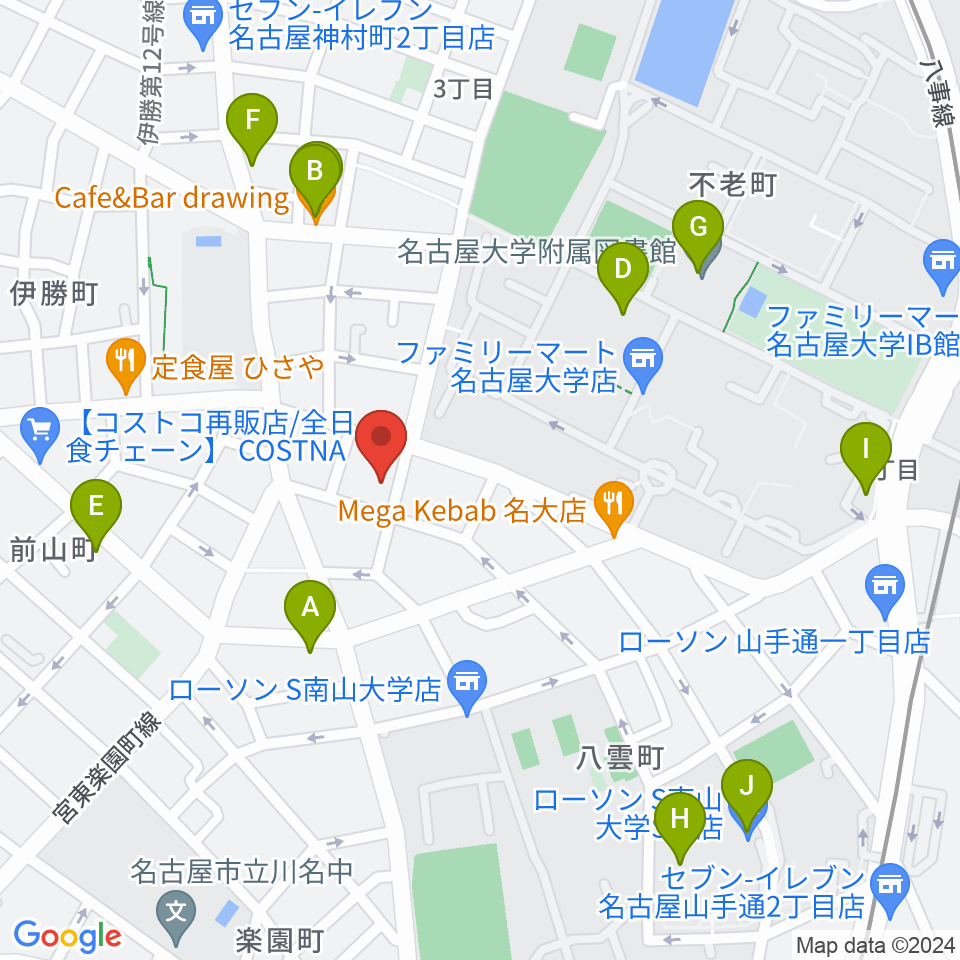 ムジークゾリステン周辺のカフェ一覧地図