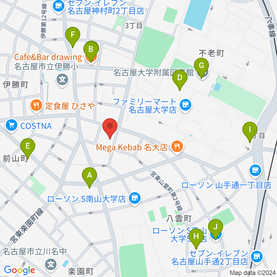 ムジークゾリステン周辺のカフェ一覧地図