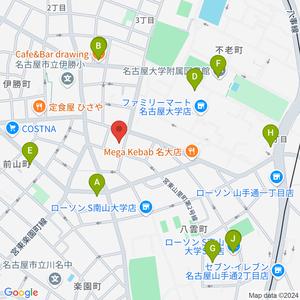 ムジークゾリステン周辺のカフェ一覧地図