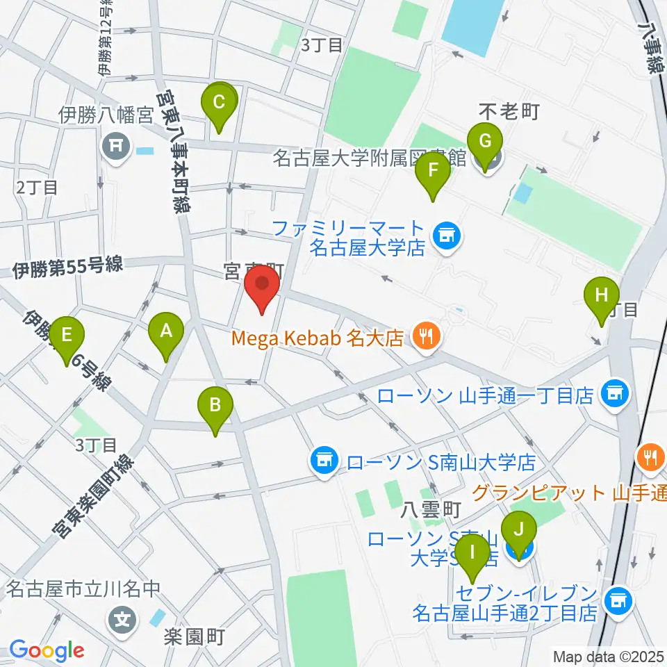 ムジーク・ゾリステン周辺のカフェ一覧地図