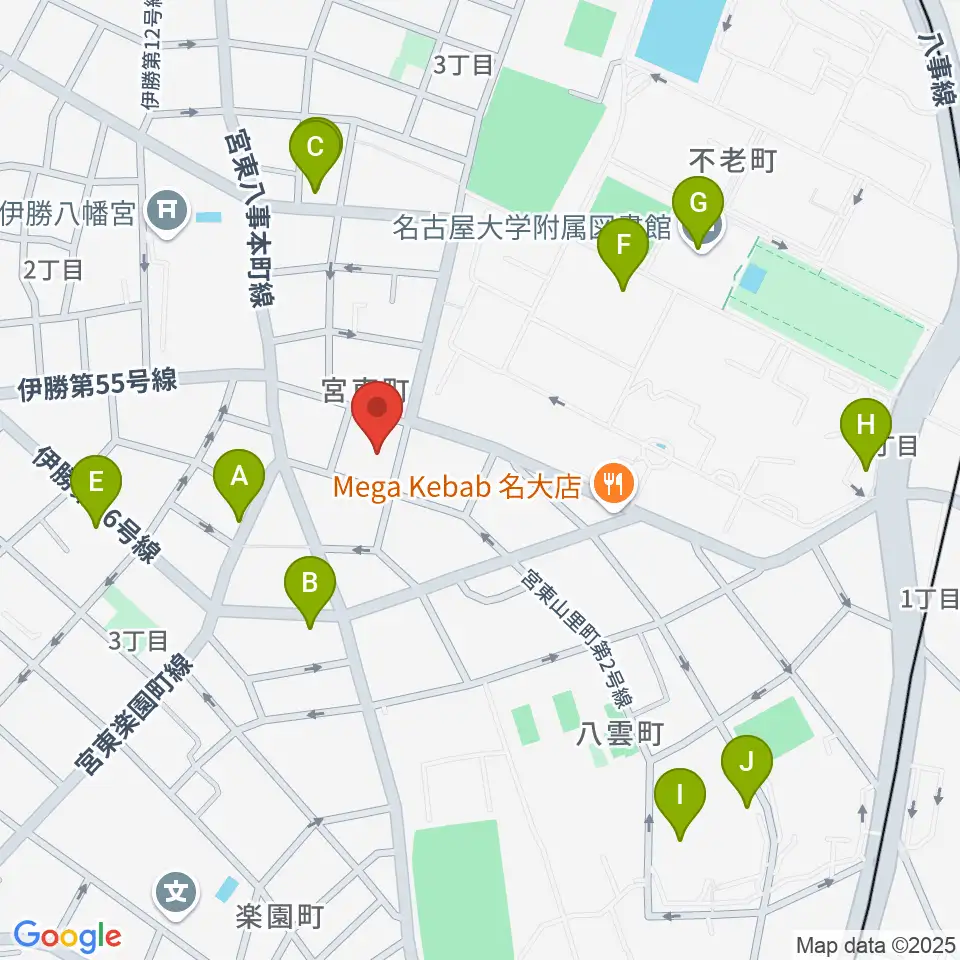 ムジーク・ゾリステン周辺のカフェ一覧地図
