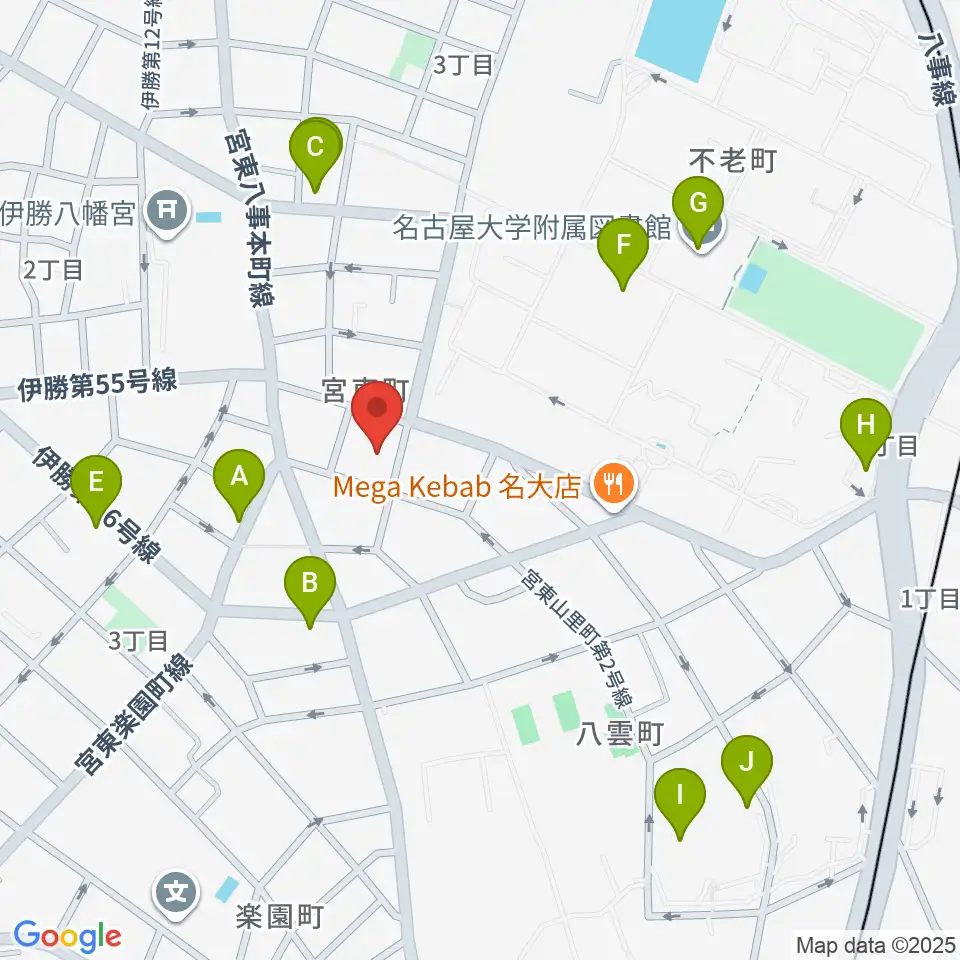 ムジーク・ゾリステン周辺のカフェ一覧地図