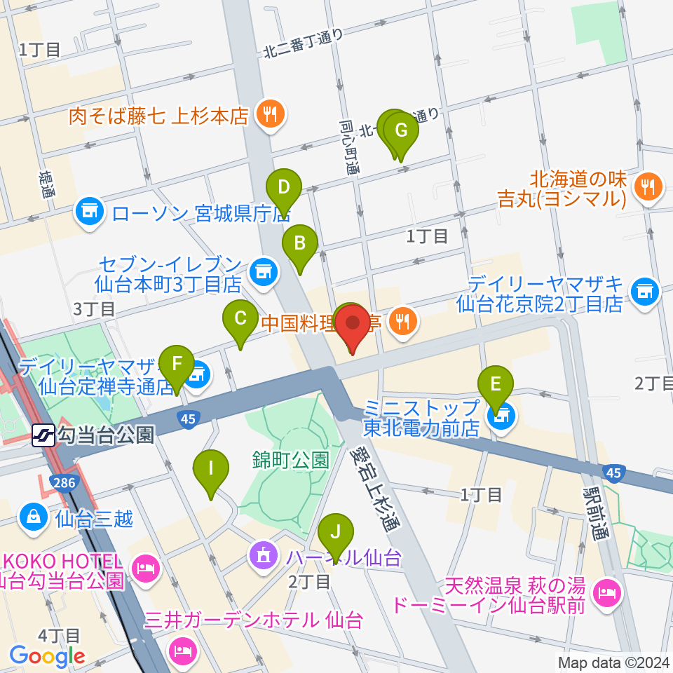 スタジオムジカ周辺のカフェ一覧地図