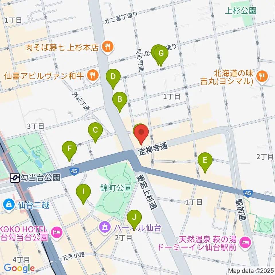 スタジオムジカ周辺のカフェ一覧地図