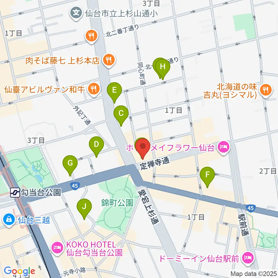スタジオムジカ周辺のカフェ一覧地図