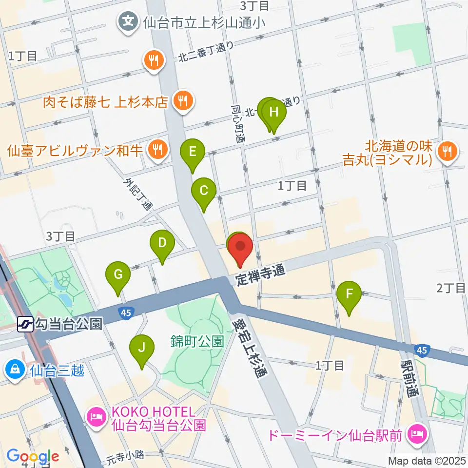 スタジオムジカ周辺のカフェ一覧地図