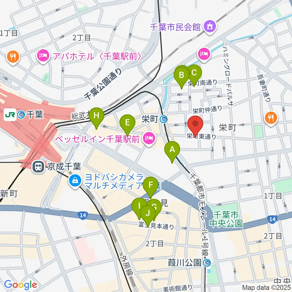 music lounge BAHAMA周辺のカフェ一覧地図