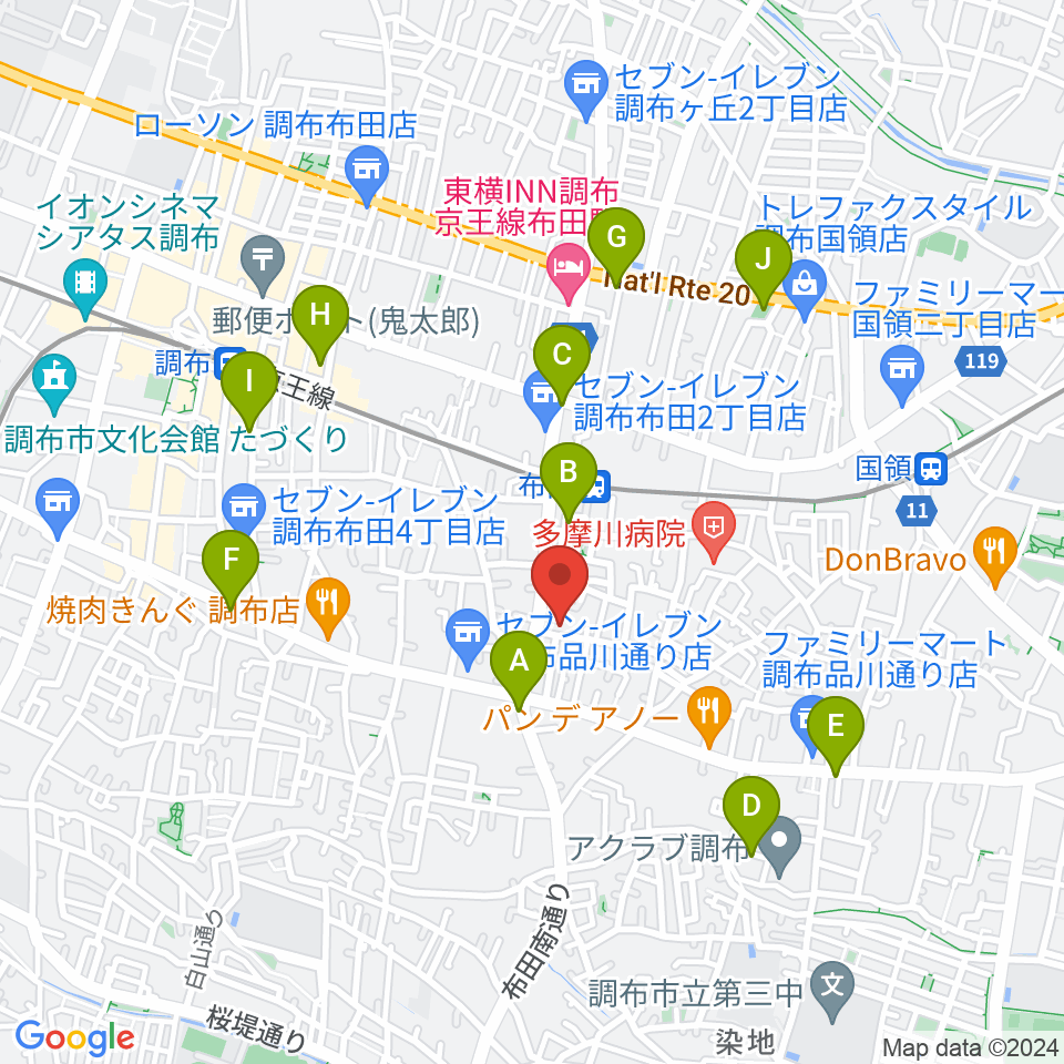 office DERZO周辺のカフェ一覧地図