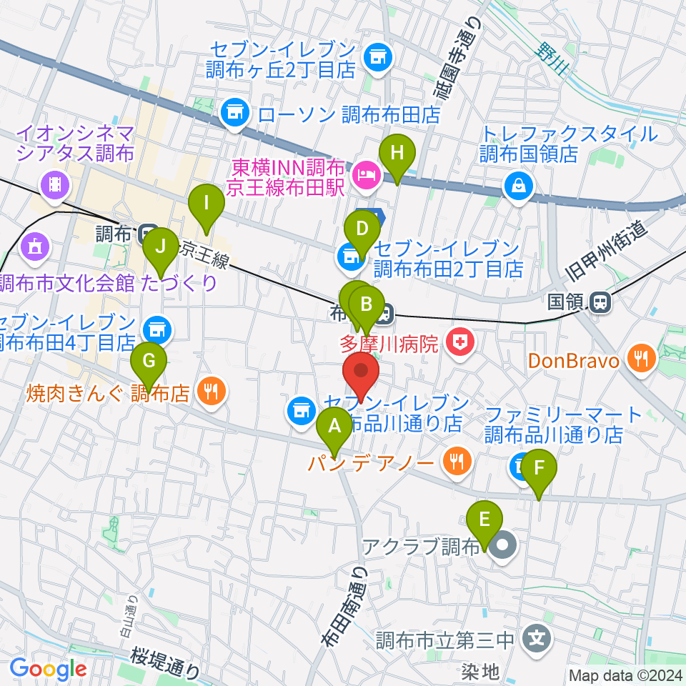 office DERZO周辺のカフェ一覧地図