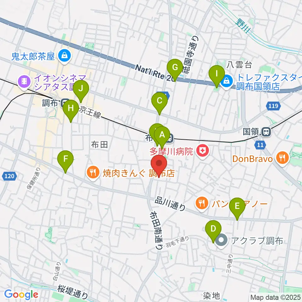 office DERZO周辺のカフェ一覧地図