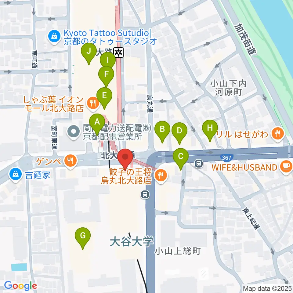 Radio Mix Kyoto周辺のカフェ一覧地図