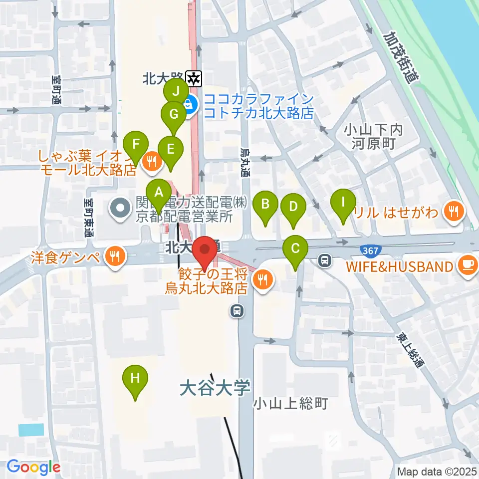 Radio Mix Kyoto周辺のカフェ一覧地図